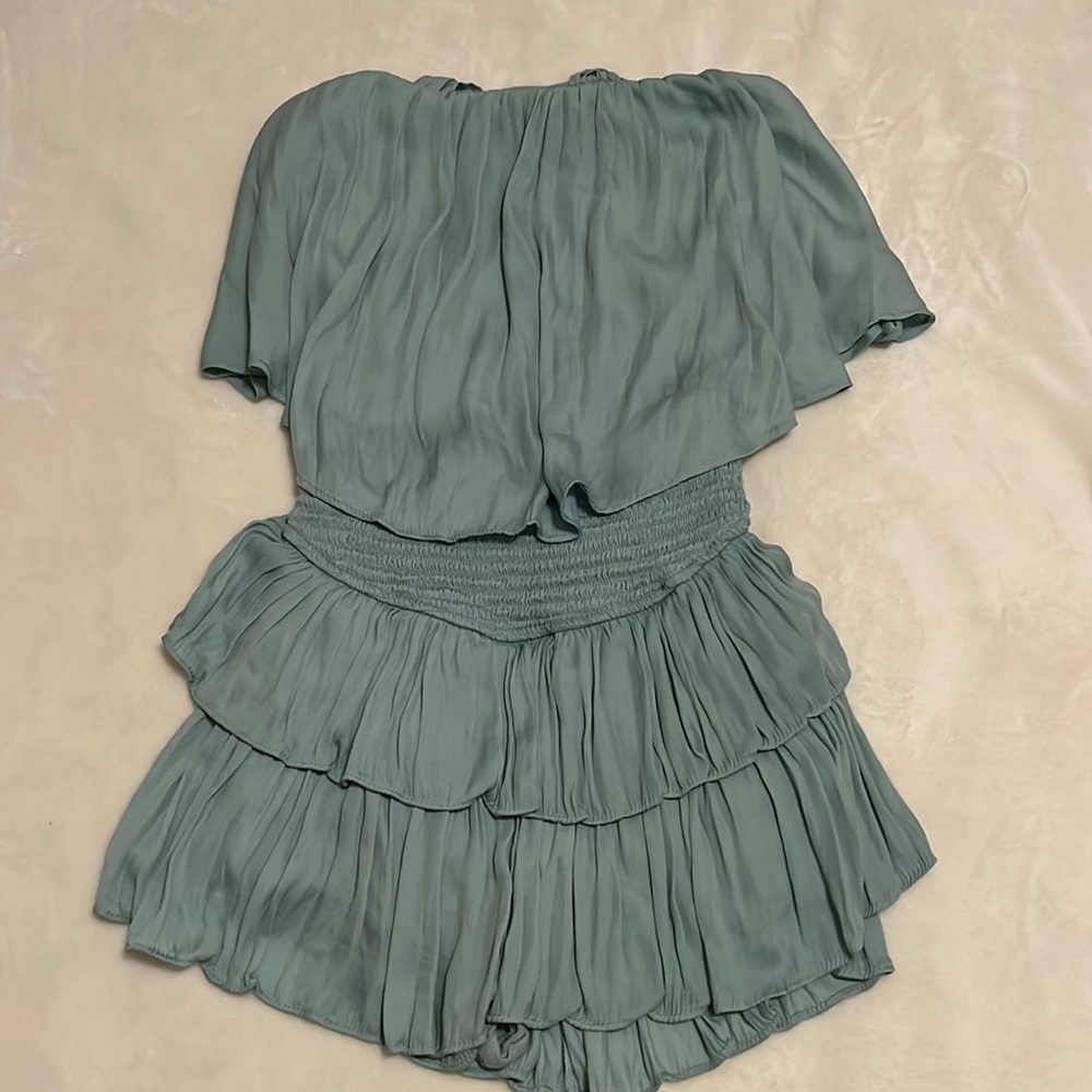 Teal Silk Romper
